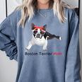 Boston Terrier Mom Bandana Boston Terrier Dog Comfort Colors Sweatshirt Blue Jean