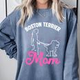 Boston Terrier Mom Comfort Colors Sweatshirt Blue Jean