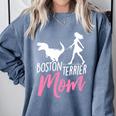 Boston Terrier Mom Boston Terrier Mom Comfort Colors Sweatshirt Blue Jean