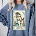 Boston Terrier Mom Skeleton Tarot Card Witch Vibes Dog Mom Comfort Colors Sweatshirt Blue Jean