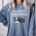 Boston Terrier Puppy Sweet Dreams Pajama For Bedtime Tank Top Comfort Colors Sweatshirt Blue Jean