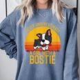 Boston Terrier Never Underestimate a Girl With a Bostie Comfort Colors Sweatshirt Blue Jean