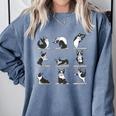 Boston Terriers Yoga Comfort Colors Sweatshirt Blue Jean