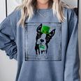 Cool Saint Patrick's Boston Terrier T Shirt For Dogs Lovers Comfort Colors Sweatshirt Blue Jean