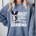 Coolest Boston Terrier Grandma Dog Comfort Colors Sweatshirt Blue Jean