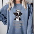 Cute Boston Terrier Dad Dog Lovers Puppy Bostie Owner Comfort Colors Sweatshirt Blue Jean