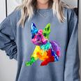 Dog Lover Boston Terrier Dog Colorful Boston Terrier Men Women Kids Comfort Colors Sweatshirt Blue Jean