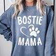 Fun Bostie Mama Dog Lover Apparel Boston Terrier Mom Comfort Colors Sweatshirt Blue Jean