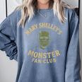 Mary Shelley's Monster Fan Club Gothic Horror Parody Comfort Colors Sweatshirt Blue Jean