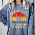 Proud Boston Terrier Dad Dog Owner Fathers Day Men Women Kids Comfort Colors Sweatshirt Blue Jean
