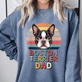 Retro Boston Terrier Dad Comfort Colors Sweatshirt Blue Jean