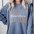 Retro Fifth Grade Dream Team Groovy Teacher Back To School Men Women Girls Kids Comfort Colors Sweatshirt Blue Jean