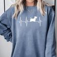 Scottish Terrier Dog Heartbeat Scottie Dog Lover T-Shirt Comfort Colors Sweatshirt Blue Jean