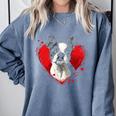 Valentine's Day Boston Terrier Dog Comfort Colors Sweatshirt Blue Jean