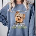 Yorkshire Terrier Yorkie Dog Professional Human Trainer Comfort Colors Sweatshirt Blue Jean