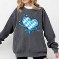 Bavarian Flag As Heart Blue Diamond Bavaria Comfort Colors Sweatshirt Pepper