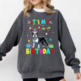 My Birthday Colorful Costume Boston Terrier Party Comfort Colors Sweatshirt Pepper