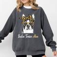 Birthday And Mother's Day -Boston Terrier Mom Comfort Colors Sweatshirt Pepper