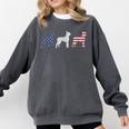 Boston Terrier 4th Of July Dog Patriotic USA Flag Man Woman Comfort Colors Sweatshirt Pepper