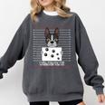 Boston Terrier American Gentleman Personal Stalker Dog Lover Comfort Colors Sweatshirt Pepper