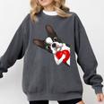 Boston Terrier Bostie Dog Kids Women Girls Comfort Colors Sweatshirt Pepper