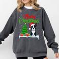 Boston Terrier Christmas Tree Lights Xmas Dog Lover Comfort Colors Sweatshirt Pepper