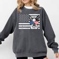 Boston Terrier Dog 4th Of July US American Flag Patriotic Comfort Colors Sweatshirt Pepper