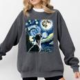 Boston Terrier Dog Art Van Gogh Starry Night Boston Terrier Comfort Colors Sweatshirt Pepper