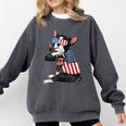 Boston Terrier Dog Merica 4th Of July Usa American Flag Men Comfort Colors Sweatshirt Pepper