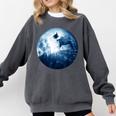 Boston Terrier Dog Moon Dog Mom Dad Women Men Dog Lovers Comfort Colors Sweatshirt Pepper