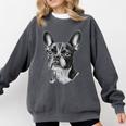 Boston Terrier Dog Motif Pet Illustration Boston Terrier For Men Women Kids Comfort Colors Sweatshirt Pepper