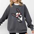 Boston Terrier Dog From Side Boston Bull Comfort Colors Sweatshirt Pepper