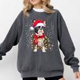 Boston Terrier Dog Ugly Christmas Dog Xmas For Men Women Kids Comfort Colors Sweatshirt Pepper