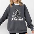 Boston Terrier Dog Untamed For Men Women Comfort Colors Sweatshirt Pepper