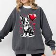 Boston Terrier Dog Valentine's Day Dog Owner Comfort Colors Sweatshirt Pepper