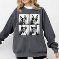 Boston Terrier Dogs With Sunglasses Photo Pets Meme Comfort Colors Sweatshirt Pepper