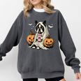 Boston Terrier Ghost Boo Halloween Costume Spooky Season Comfort Colors Sweatshirt Pepper