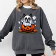 Boston Terrier Ghost Boo Halloween Kids Comfort Colors Sweatshirt Pepper