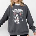 Boston Terrier Girl Cute Cartoon For Dog Owners Pet Terrier Comfort Colors Sweatshirt Pepper