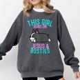 Boston Terrier This Girl Runs On Jesus And Boston Terriers Comfort Colors Sweatshirt Pepper