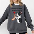 Boston Terrier Grandma Mother's Day Dog Mom Comfort Colors Sweatshirt Pepper