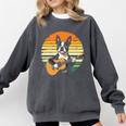 Boston Terrier Guitar Retro Comfort Colors Sweatshirt Pepper