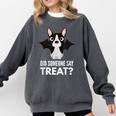 Boston Terrier Halloween Shirt Did Someone Say Treat Comfort Colors Sweatshirt Pepper