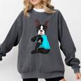 Boston Terrier I Love Mom Apparel Comfort Colors Sweatshirt Pepper