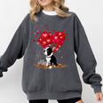 Boston Terrier Lover Heart Shape Boston Terrier Valentine Comfort Colors Sweatshirt Pepper