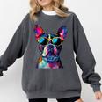 Boston Terrier Lovers Pop Art Boston Terrier Comfort Colors Sweatshirt Pepper