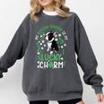My Boston Terrier Is My Lucky Charm Paw Dog St Patrick's Day Comfort Colors Sweatshirt Pepper