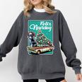 Boston Terrier Merry Christmas Tree Truck Dog X-Mas Comfort Colors Sweatshirt Pepper