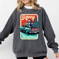 Boston Terrier Merry Christmas Tree Truck Santa Dog X-Mas Comfort Colors Sweatshirt Pepper