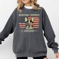 Boston Terrier Mom Dog Lovers American Flag 4th Of July Comfort Colors Sweatshirt Pepper